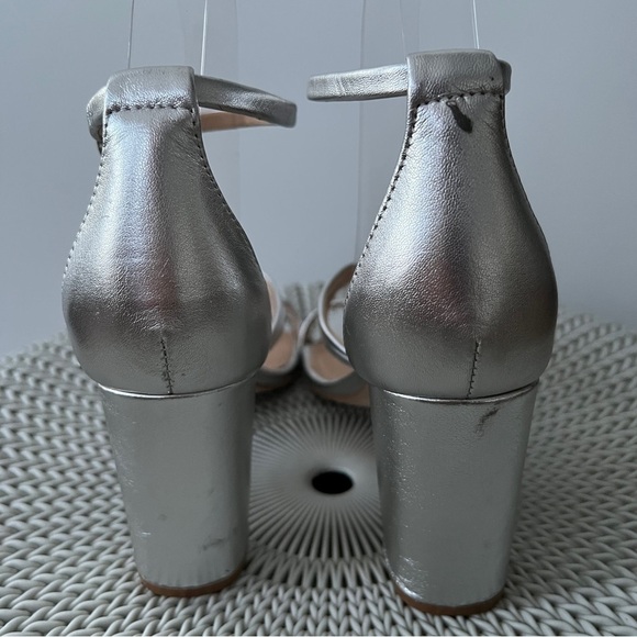 Sam Edelman Tammie Metallic Leather Strappy Block Heel Ankle Strap Sandal - Picture 6 of 9